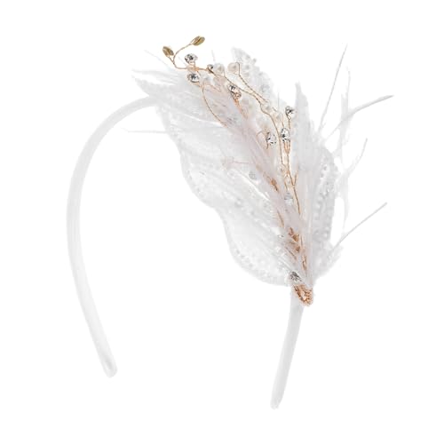 BATHVEVE Haarschmuck Mit Kunstfeder Und Glitzernden Strasssteinen Dekoratives Stirnband Für Damen -haar-accessoires Für Feenkostüme Und Partys von BATHVEVE