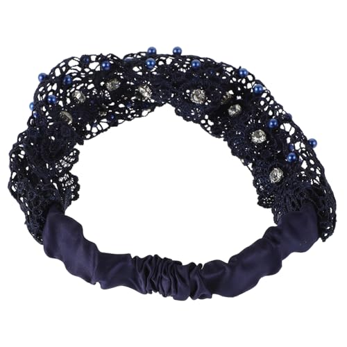 BATHVEVE Luftiges Spitzen-haarband Mit Perlenverzierung Elastisches Handgefertigtes Damen-haaraccessoire Für Hochzeit Party Und Alltag Stilvolles Vielseitiges Haarschmuckstück von BATHVEVE