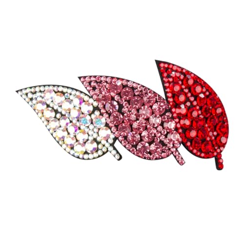 BATHVEVE Strassblätter Blätter Haarclip Styling Haarklammer Für Babymädchen Blumenhaarspangen Für Frauen Klein Hochzeit Für Mädchen Haarschmuck Haarspangen Dekorativ Clips Strass Rot Leder von BATHVEVE