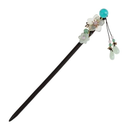 BATHVEVE Vintage Blumen Haarstab Mit Quaste Antike Haarnadel Aus Holz Retro Haarstäbchen Für Damen Eleganter Kopfschmuck Für Hochzeiten Und Partys Chinesischer Stil Haaraccessoire von BATHVEVE