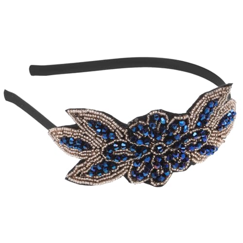 BATHVEVE Vintage Perlen Kopfschmuck Haarreif Für Hochzeiten Blau Handgefertigt Leicht Braut Haarschmuck Party Kopfbedeckung von BATHVEVE