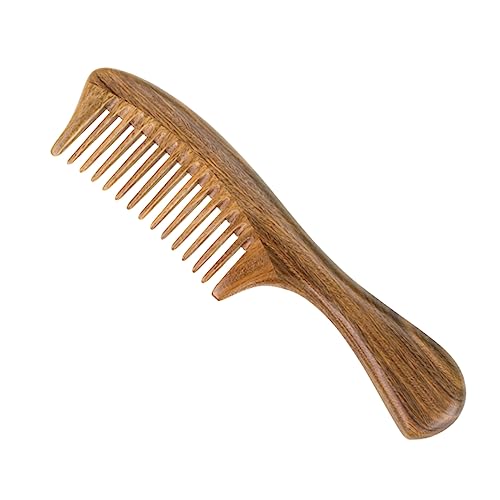 BATHVEVE Sandelholzkamm Breit Mit Massagefunktion Für Haarpflege Und Kopfhautentspannung Tragbarer Holzkamm Für Frauen Und Mädchen von BATHVEVE