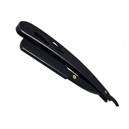 BATHVEVE Edelstahl Sicherheitsrasierer Klappbares Rasiermesser Vintage Für Herren Professionelles Handrasiermesser Für Friseure Für Bart Und Haarschnitt Schwarz von BATHVEVE