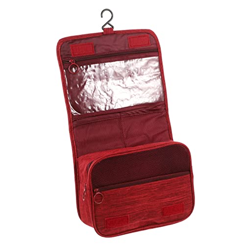 Faltbarer Kulturbeutel Reise Kosmetiktasche mit Haken zum Aufhängen für Damen und Herren Große Kapazität Rot Faltbarer Kulturbeutel Reise Kosmetiktasche mit Haken zum Aufhängen für Damen und Herren Große Kapazität Rot von BATHVEVE