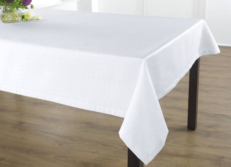 Hochwertige Damast-Tischdecken vom Curt Bauer, Größe 135 (Tischdecke, 130/170 cm), Weiss von BAUER CURT