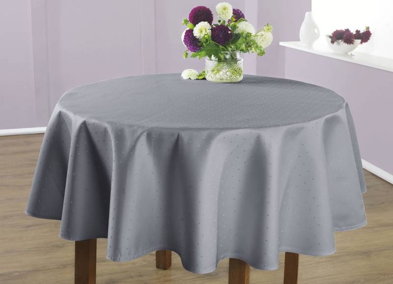 Hochwertige Damast-Tischdecken vom Curt Bauer, Größe 190 (Tischdecke oval, 140/190 cm), Platin von BAUER CURT