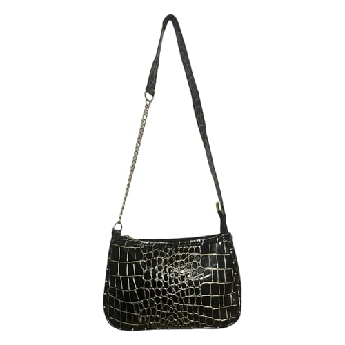 1 Stück Handtasche Damen Handtasche Kleine Handtasche Schwarz Clutch Tasche Schultertasche Mädchen Handtasche Damen Tasche, Schwarz , S von BAUIOREAD