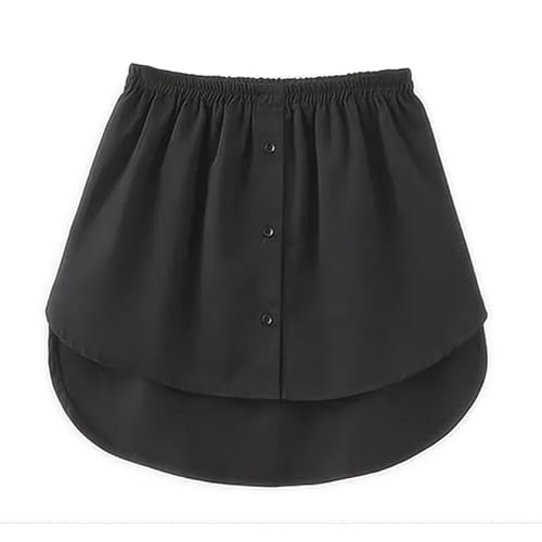 BAULATY Damen Mini Unterrock Lower Skirt Sweep Hemd Verlängerung Rock mit Knöpfen Hemdverlängerung Layering Top Unterer von BAULATY