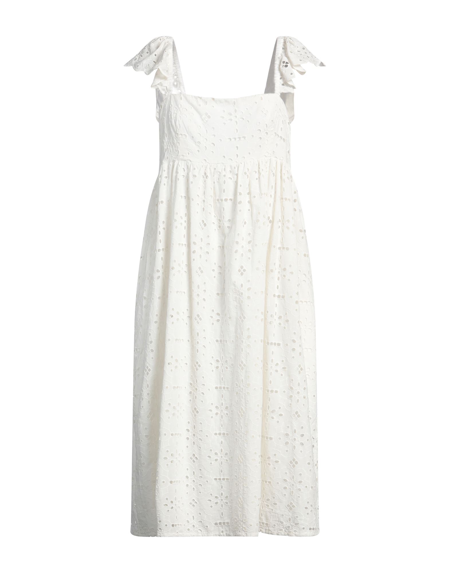 BAUM UND PFERDGARTEN Midi-kleid Damen Weiß BAUM UND PFERDGARTEN Midi-kleid Damen Weiß von BAUM UND PFERDGARTEN
