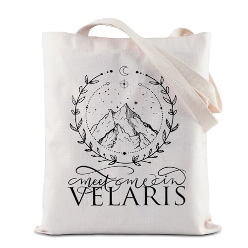 Acotar Tote Bag SJM Umhängetasche City of Starlight Tasche Meet Me Velaris Wiederverwendbare Einkaufstasche Bookworm Geschenk, Velaris Tasche, 14.56" x 12.59" von BAUNA