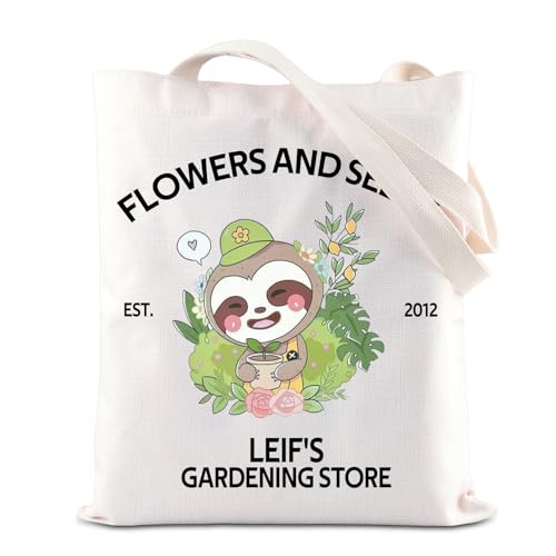 BAUNA ACNH Merchandise Inspired Tote Bag Faultier Lovers Gift Leif Gardening Store Shoulder Bag Animal Villagers Gift Video Gamer Gift, Tragetasche 2012, 35*40cm von BAUNA