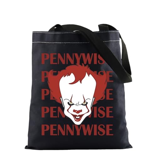 BAUNA Clowns Movie Merchandise Inspired Tote Bag Pennywise Character Shoulder Bag Horror Movie Lovers Gift Halloween Party Gift, Tragetasche, 35*40cm von BAUNA