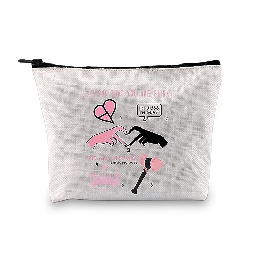 BAUNA Korea K Pop inspirierte Reißverschluss Make-up Tasche Kpop Girl Gruppe Konzert Zubehör Tasche In Ihrer Nähe Reisetasche, blackpink kosmetiktasche von BAUNA