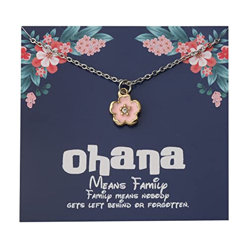 BAUNA Ohana Halskette mit Hibiskusblüten-Anhänger, hawaiianischer Schmuck, Geschenk für Familie, beste Freunde, Geschenk für Frauen, Geschenk, Edelstahl von BAUNA