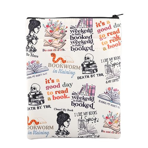 Book Reading Book Cover Book Lovers Book Sleeve Literature Gift Book Club Gift Bookworm Gift TBR Gift Librarian Gift Zipper Pouch (Read Book BM) von BAUNA