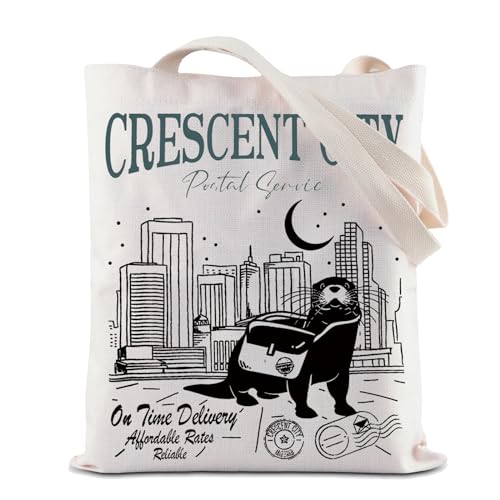 Crescent City Postal Service Tote Bag Starborn Wiederverwendbare Einkaufstasche Crescent City Merch Bryce Quinlan Handtasche, Crescent City Tragetasche, 35*40cm von BAUNA