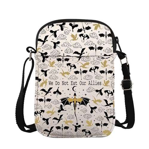 Fourth Wing Book Umhängetasche We Do Not Eat Our Allies Messenger Bag Dragon Rider Umhängetasche, Allies Cb, 15*21*2cm von BAUNA