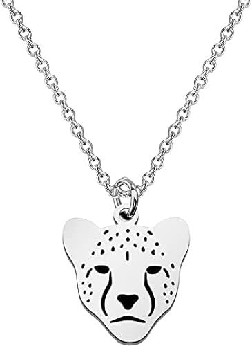Geparden-Halskette mit Geparden-Anhänger, Halskette für Tierliebhaber, Geschenk, Geparden-Geschenk, Safari-Thema, Geschenk, große Katze, Edelstahl von BAUNA