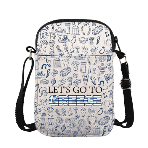 Griechenland Trip Lover Traveller Umhängetasche Griechenland Reise Urlaub Geschenk Souvenir Let's Go To Greece Messenger Bag, Griechenland Cb, 15*21*2cm von BAUNA