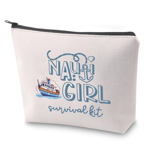 Nauti Survival-Kit für Mädchen, Sommer, Strand, Urlaub, Make-up-Tasche mit Reißverschluss, Kreuzfahrt, Junggesellinnenabschied, Geschenk, Nauti Girl, Nein von BAUNA