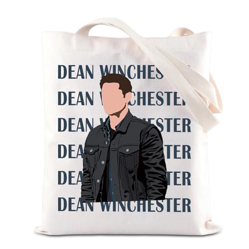 SPN TV Show Merchandise Inspired Tote Bag Dean Winchester Canvas Bag Sam and Dean Winchester Brother Gift Demon Hunter Gift, Dean Tragetasche, 35*40cm von BAUNA