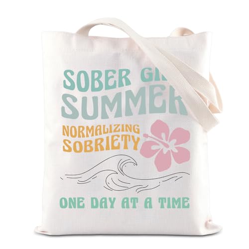 Sober Girl Summer Club Tragetasche AA NA Nüchternheit Geschenk Nüchternheit Geschenk Nüchternheit Geschenk Alkohol Sucht Narcotics Anonyme Erholung für Sponsor, Sober Girl Tote, 35*40cm von BAUNA