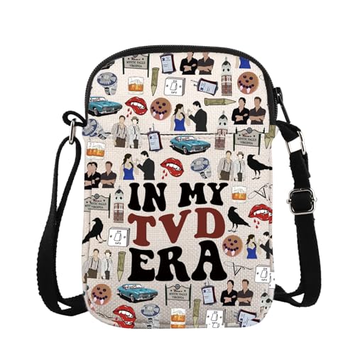 TVD Umhängetasche Vampir Film inspiriertes Geschenk In My TVD Era Messenger Bag TVD Merch Vampir Carry On Bag, Tvd Era Crossbody, 15*21*2cm von BAUNA