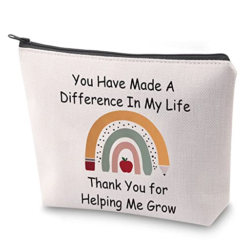 Teacher Appreciation Gift You Have Made A Difference in My Life Thank You for Helping Me Grow Make-up Tasche Hexe Reißverschluss Lehrertag Geschenk, Helping Me Grow von BAUNA