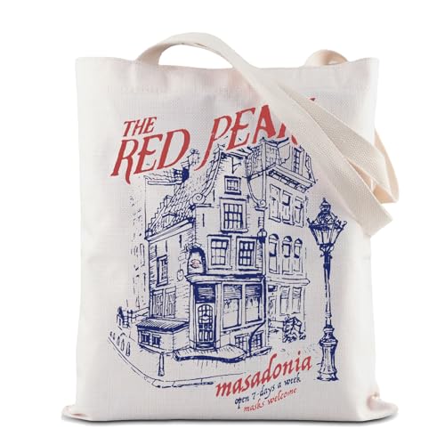 The Red Pearl Tote Bag JLA Bookish Wiederverwendbare Einkaufstasche Armentrout Schultertasche Bücherwurm Handtasche, Red Pearl, 35*40cm von BAUNA