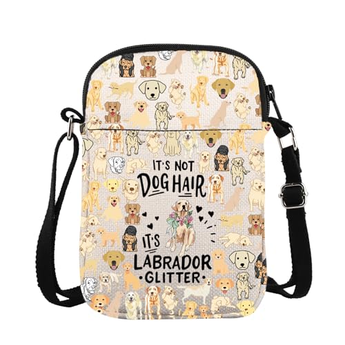 Umhängetasche mit Labrador-Motiv, Aufschrift "It's Not Dog Hair It's Labrador", Glitzer, Messenger-Tasche, Labrador, Mama, Mutter, Besitzer, Labrador Cb, 15*21*2cm Umhängetasche mit Labrador-Motiv, Aufschrift "It's Not Dog Hair It's Labrador", Glitzer, Messenger-Tasche, Labrador, Mama, Mutter, Besitzer, Labrador Cb, 15*21*2cm von BAUNA