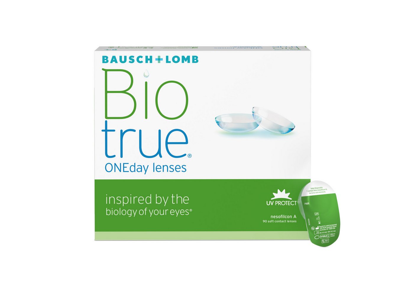 BAUSCH + LOMB Tageslinsen Biotrue ONEday, sphärische Kontaktlinsen, weich, 90 Stück / BC 8.6 mm / DIA 14.2 mm von BAUSCH + LOMB
