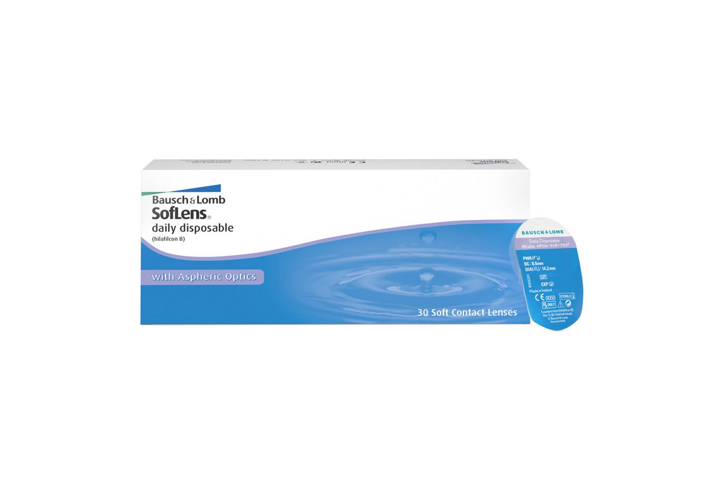 BAUSCH + LOMB Tageslinsen SofLens Daily Disposable, sphärische Kontaktlinsen, weich, 30 Stück BC 8.6 mm / DIA 14.2 von BAUSCH + LOMB