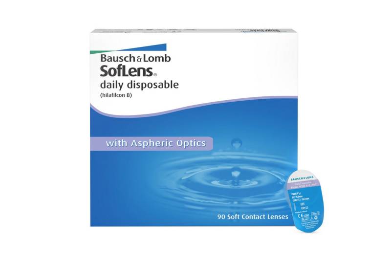 BAUSCH + LOMB Tageslinsen SofLens Daily Disposable, sphärische Kontaktlinsen, weich, 90 Stück BC 8.6 mm / DIA 14.2 von BAUSCH + LOMB