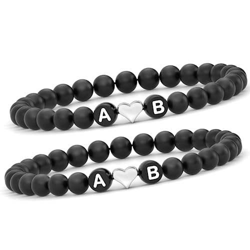 BAVELA Herz Pärchen Armband | Partnerarmbänder mit Gravur | Freundschaftsarmband | Personalisiertes Armband | Pärchen Armband | Geschenk für Paare | Personalisiert | Individuell von BAVELA
