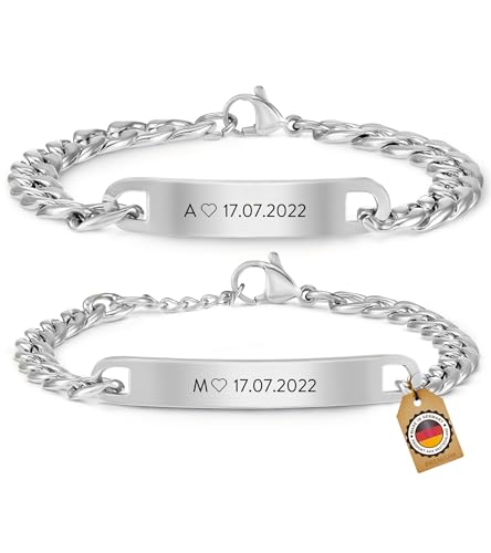 BAVELA | Personalisierbare Armbänder | Edelstahl Armband mit Wunschgravur | Partnerarmband für Paare | Pärchen Armband BAVELA | Personalisierbare Armbänder | Edelstahl Armband mit Wunschgravur | Partnerarmband für Paare | Pärchen Armband von BAVELA