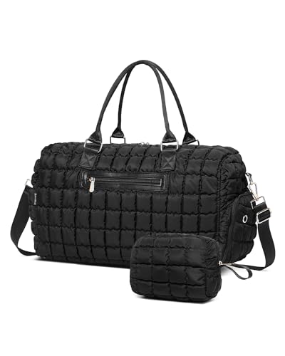 Reisetasche, gesteppter Turnbeutel mit Schuhfach, Puffer Weekender, Übernachtungs-Tragetasche von BAVERGE