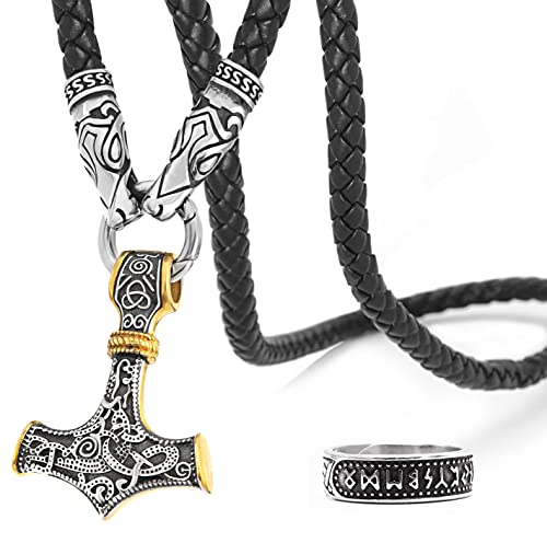 BaviPower Viking Fenrir Wolf Kopf Kette Halskette für Männer Frauen 316L Edelstahl nordische skandinavische Halskette Authentische Wikinger Männer, Metall von BAVIPOWER