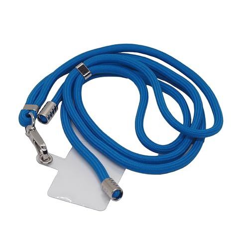 BAWAKO 2er Schlüsselband mit Karabinerhaken, Handyband Universal zum Umhängen, Umhängeband für Handykette verstellbar, Lanyard Schlüsselanhänger (Blau) von BAWAKO