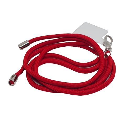 BAWAKO 2er Schlüsselband mit Karabinerhaken, Handyband Universal zum Umhängen, Umhängeband für Handykette verstellbar, Lanyard Schlüsselanhänger (Rot) von BAWAKO