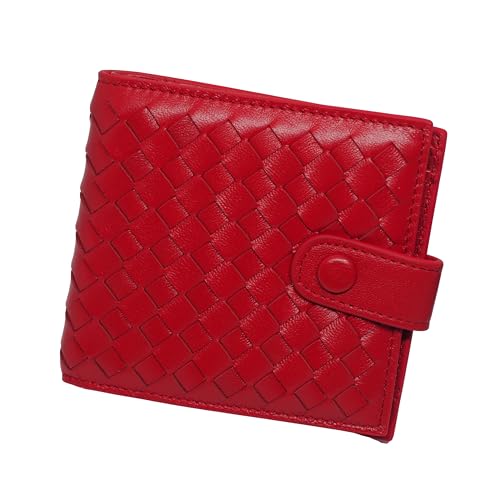 BAWAKO Geldbörse echtem Leder, Geldbeutel mit Münzfach Herren und Damen, Coin Purse Wallet, Portemonnaie Brieftasche Kartenhalter (Rot) von BAWAKO