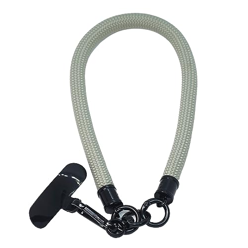 BAWAKO Premium Schlüsselband mit Karabinerhaken, Handband für Schlüssel Namensschild Handy Kamera, Schnappfeder, Schlüsselanhänger Damen und Herren, Lanyard rund gewebt (Grau) von BAWAKO