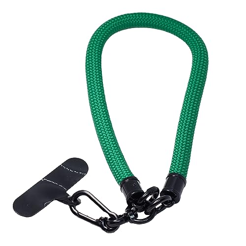 BAWAKO Premium Schlüsselband mit Karabinerhaken, Handband für Schlüssel Namensschild Handy Kamera, Schnappfeder, Schlüsselanhänger Damen und Herren, Lanyard rund gewebt (Grün) von BAWAKO