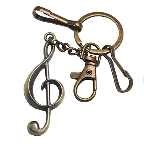 BAWAKO Schlüsselanhänger aus hochwertigen Metall mit Karabiner und bezaubernde Metall Accessoire， Schlüsselring für Autoschlüssel Wohnungschlüssel tolle Qualität (Musik) von BAWAKO