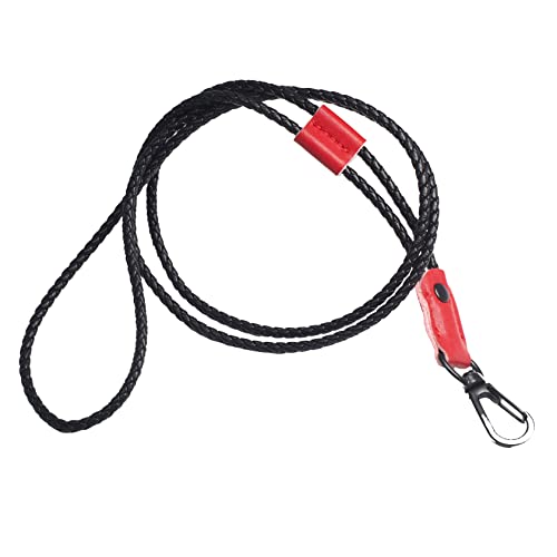 BAWAKO Schlüsselband mit Karabinerhaken,Umhängeband für Schlüssel Namensschild Handy Kamera, Schlüsselanhänger Damen und Herren, leder neck lanyard gewebt(Rot s) von BAWAKO