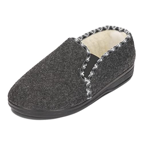 BAWAL Damen Warme Filz Hausschuhe Gefüttert mit Wolle Winterschuhe Knöchelstiefel 36-41 EU (Grau Niedrig, eu_footwear_size_system, adult, numeric, medium, numeric_40) von BAWAL