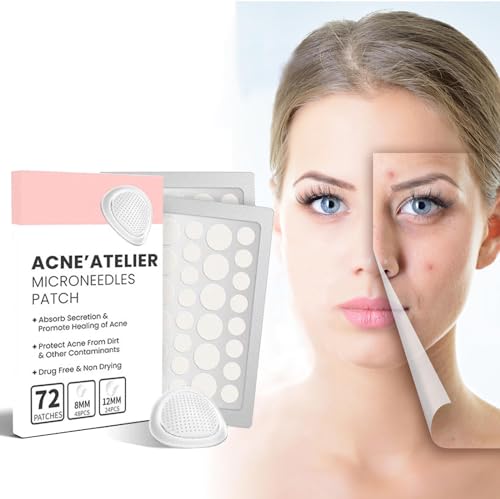 72 Stück Pimple Patch, Unsichtbare Natürliche Hyaluronic Akne Patches,Waterproof and Breathable Acne Pimple Patches for Day and Night, Deckt Akne und Hautunreinheiten ab (1 Boxen) von BAWUTZ