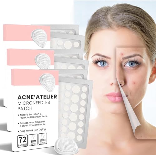 72 Stück Pimple Patch, Unsichtbare Natürliche Hyaluronic Akne Patches,Waterproof and Breathable Acne Pimple Patches for Day and Night, Deckt Akne und Hautunreinheiten ab (3 Boxen) von BAWUTZ