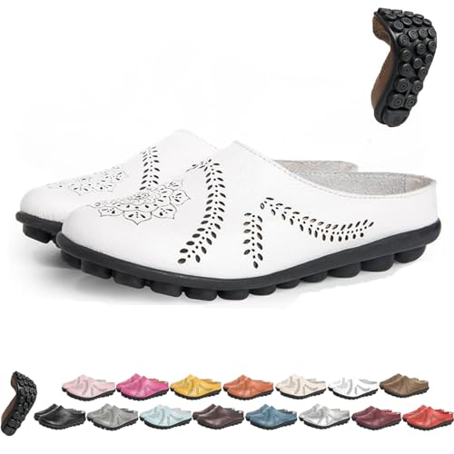 BAWUTZ Owlkay-Schuhe für Damen, Owlkay-lässige All-Match-Slipper mit Hohlsohle, Owlkay-lässige All-Match-Slipper mit Hohlsohle, Owlkay-Orthopädische Schuhe für Damen mit niedrigem Schaft (37,Weiß) von BAWUTZ