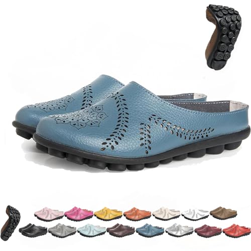 BAWUTZ Owlkay-Schuhe für Damen, Owlkay-lässige All-Match-Slipper mit Hohlsohle, Owlkay-lässige All-Match-Slipper mit Hohlsohle, Owlkay-Orthopädische Schuhe für Damen mit niedrigem Schaft (38,Blau) von BAWUTZ