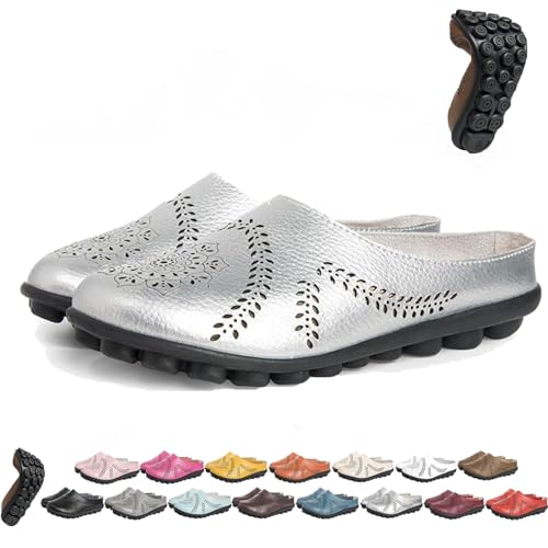 BAWUTZ Owlkay-Schuhe für Damen, Owlkay-lässige All-Match-Slipper mit Hohlsohle, Owlkay-lässige All-Match-Slipper mit Hohlsohle, Owlkay-Orthopädische Schuhe für Damen mit niedrigem Schaft (43,Silber) von BAWUTZ